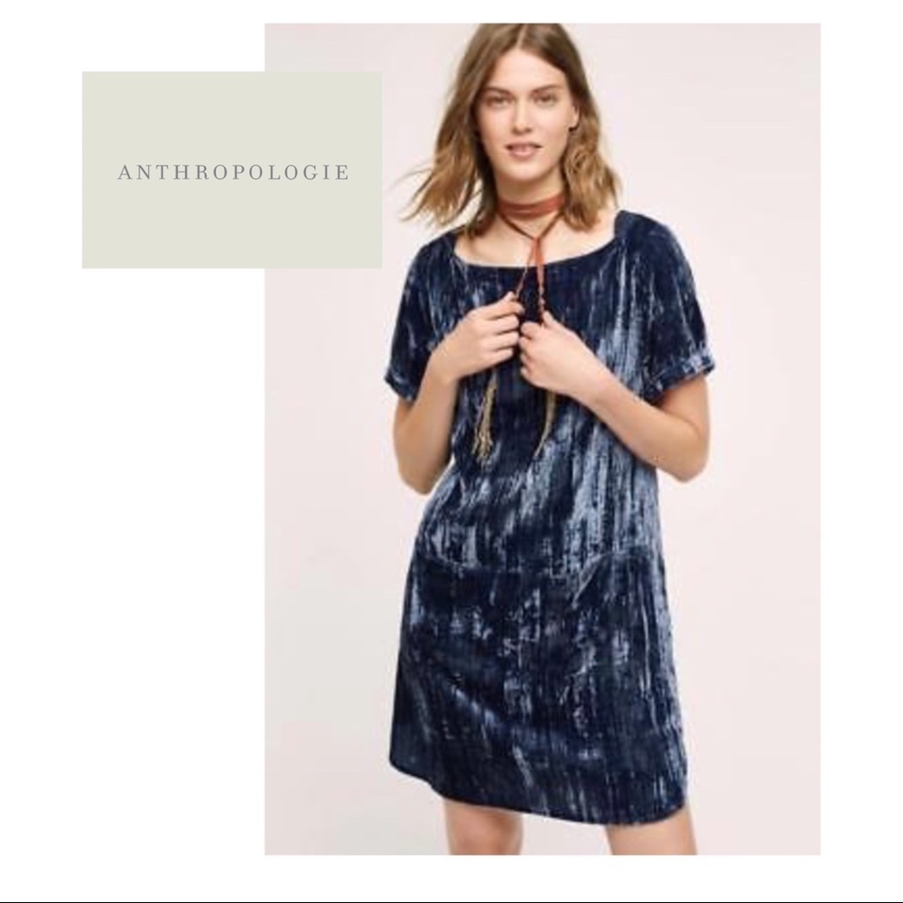 SOLD Anthropologie Floreat Crushed Velvet Dress - Picture 2 of 8